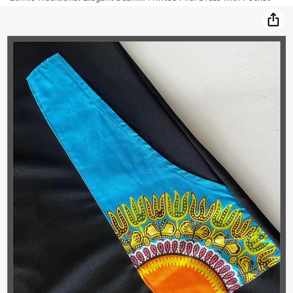 NWT Women’s African Bohemian Bodycon Dresses Dashiki Printed Midi Dress w/pocket - Picture 3 of 5